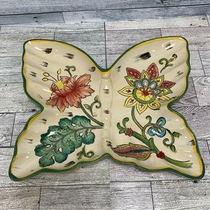 Maxcera Vanilla Chintz Butterfly Dessert/Appetizer Plate